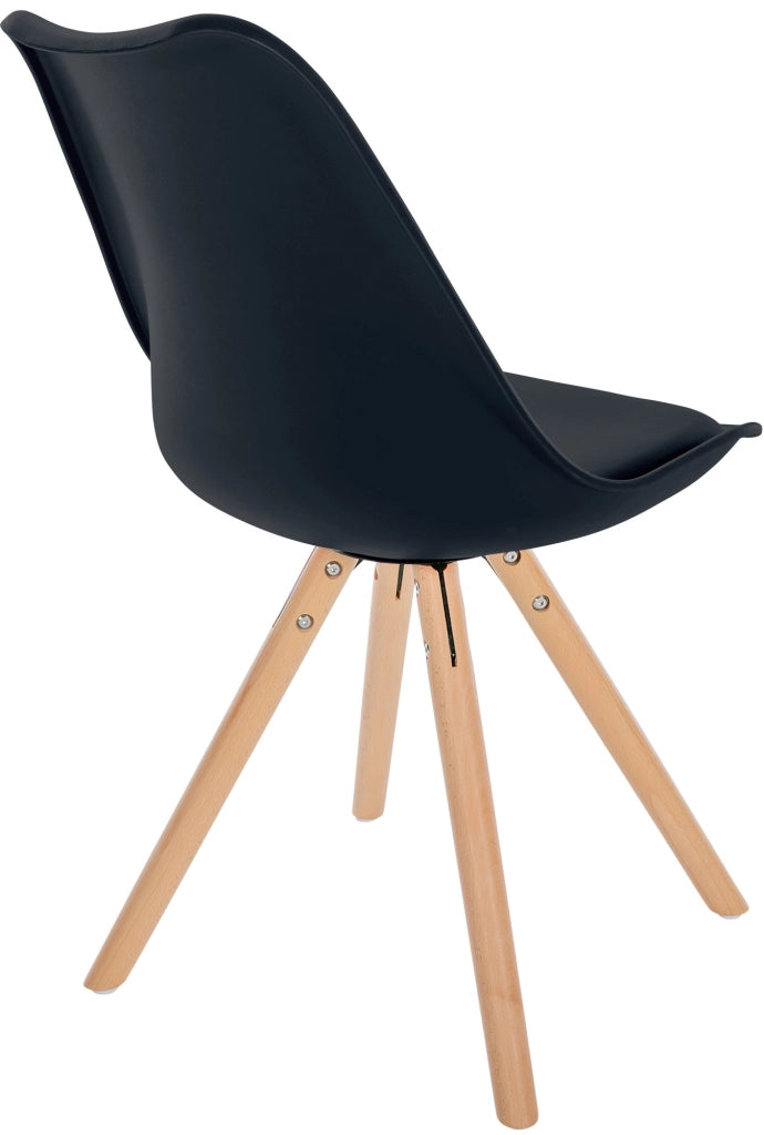 Sedia Sofia in plastica nero,natura (rotondo)