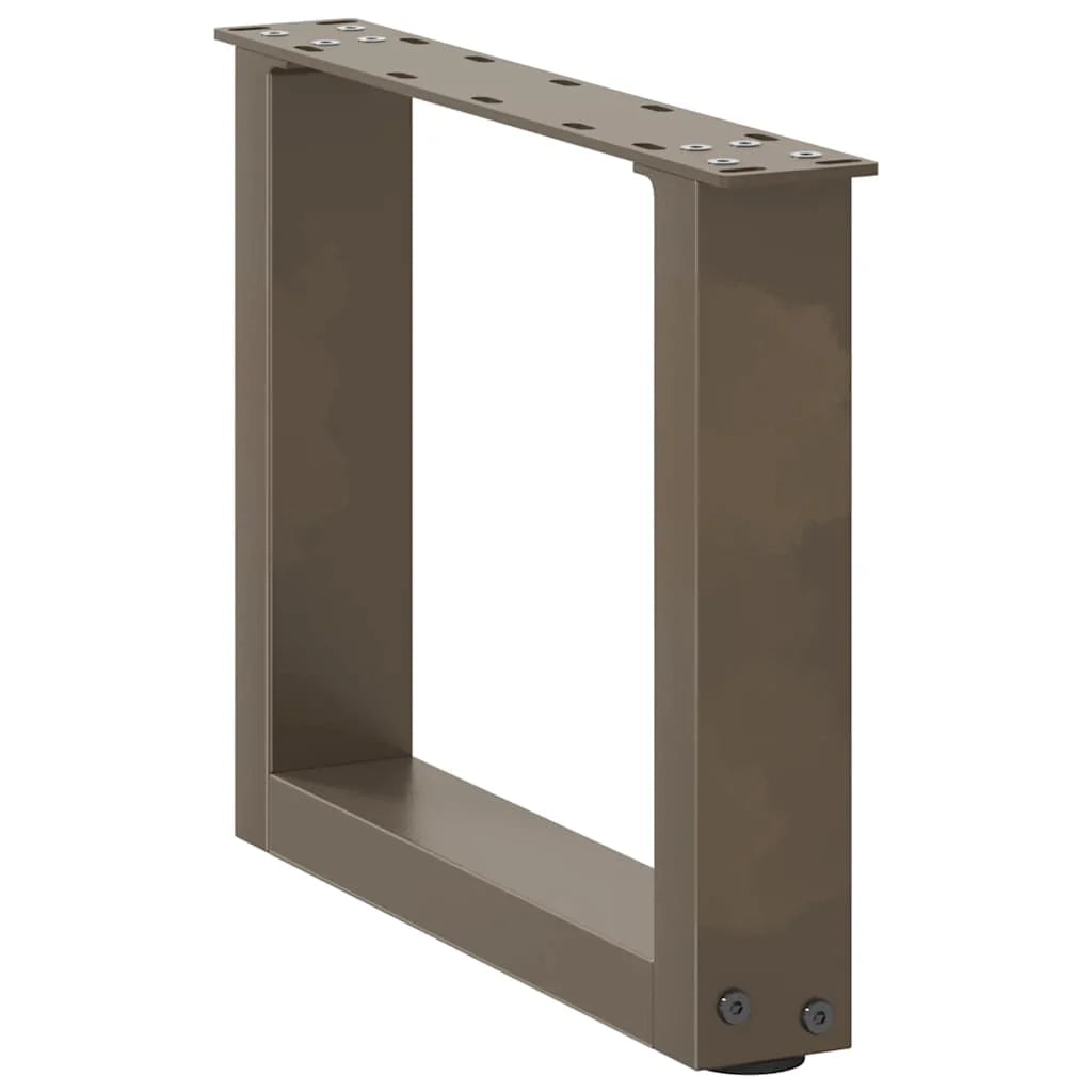 Set di 2 gambe per tavolino da caffè a forma di U 30 x 31 cm con piedini regolabili stile moderno acciaio naturale 02_0057371