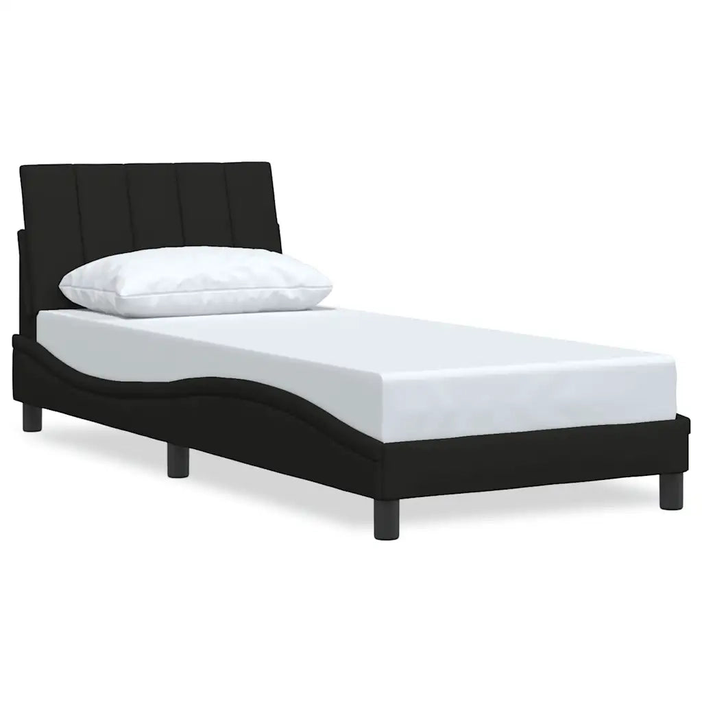 Giroletto senza Materasso Nero 90x200 cm in Tessuto