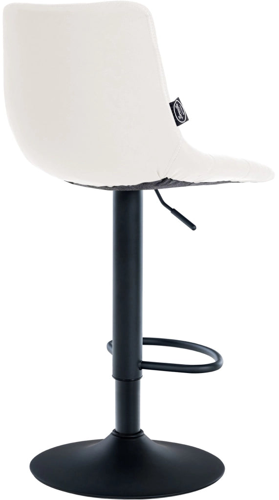 Sgabello Jerry in similpelle bianco,nero