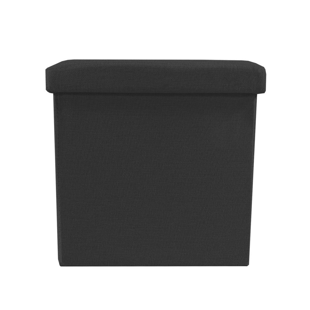 Pouf ottomano portaoggetti quadrato pieghevole 38x38x38 cm | Nyana Casa | Stile ottomano | Poliestere resistente | Nero, grigio e beige