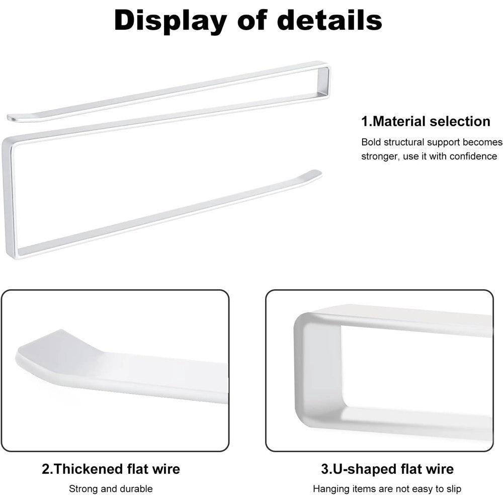 Trade Shop - Portarotolo 27cm Sottopensile Senza Forare Per Cucina Bagno Porta Asciugamano -