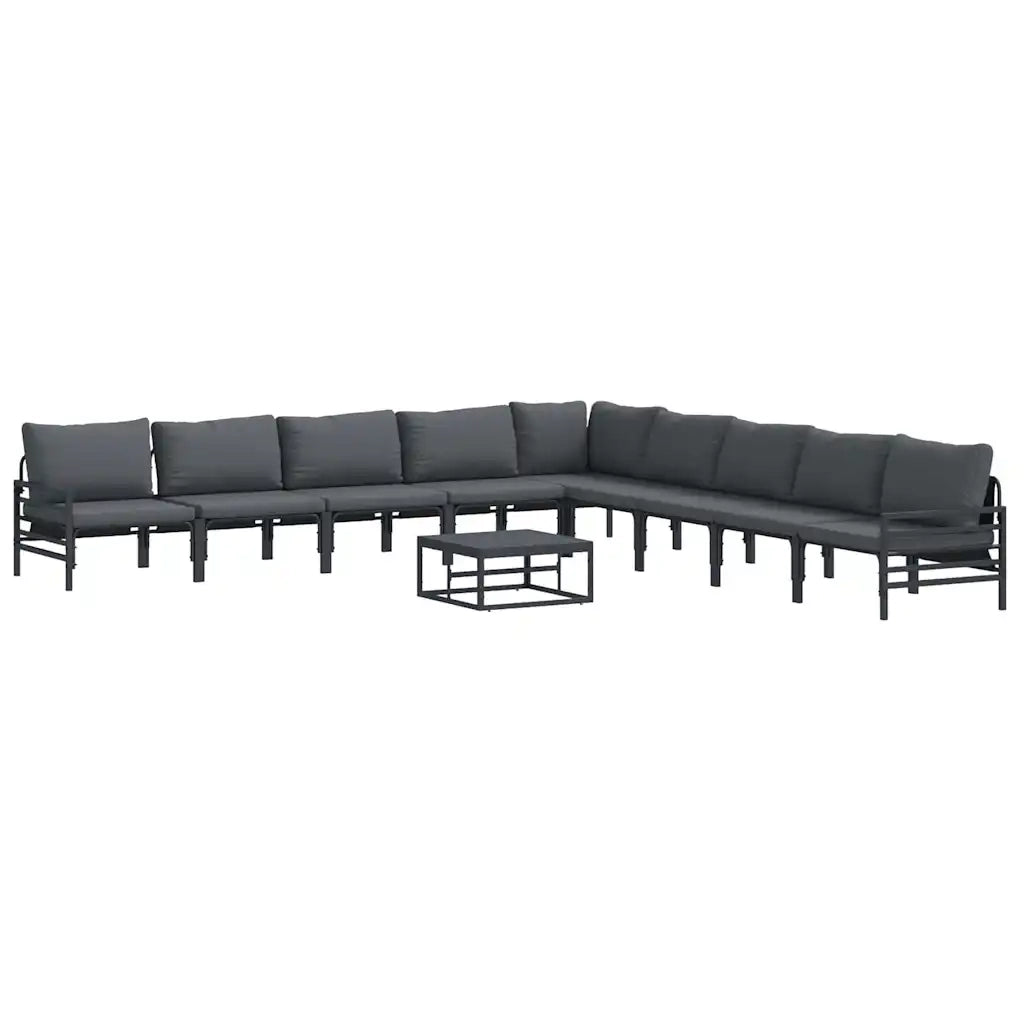 vidaXL Set Divano da Giardino 10 pcs Antracite Acciaio