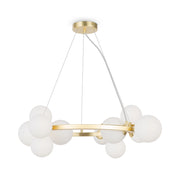 Lampadario Maytoni Dallas 11 luci ottone sfere bianche