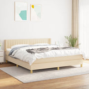 Giroletto a Molle con Materasso Crema 180x200 cm in Tessuto 3130454