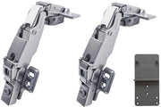 Serramenti a 165° di apertura - Chiusura morbida - Demping automatica - Diametro di sede 35mm - 2 pezzi - Per armadi/porte cucina - Serramento porta