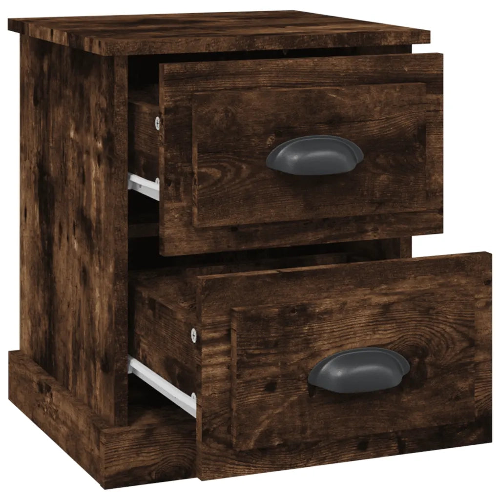 Comodini 2 pz Rovere Fumo 39x39x47,5 cm in Legno Multistrato 816155