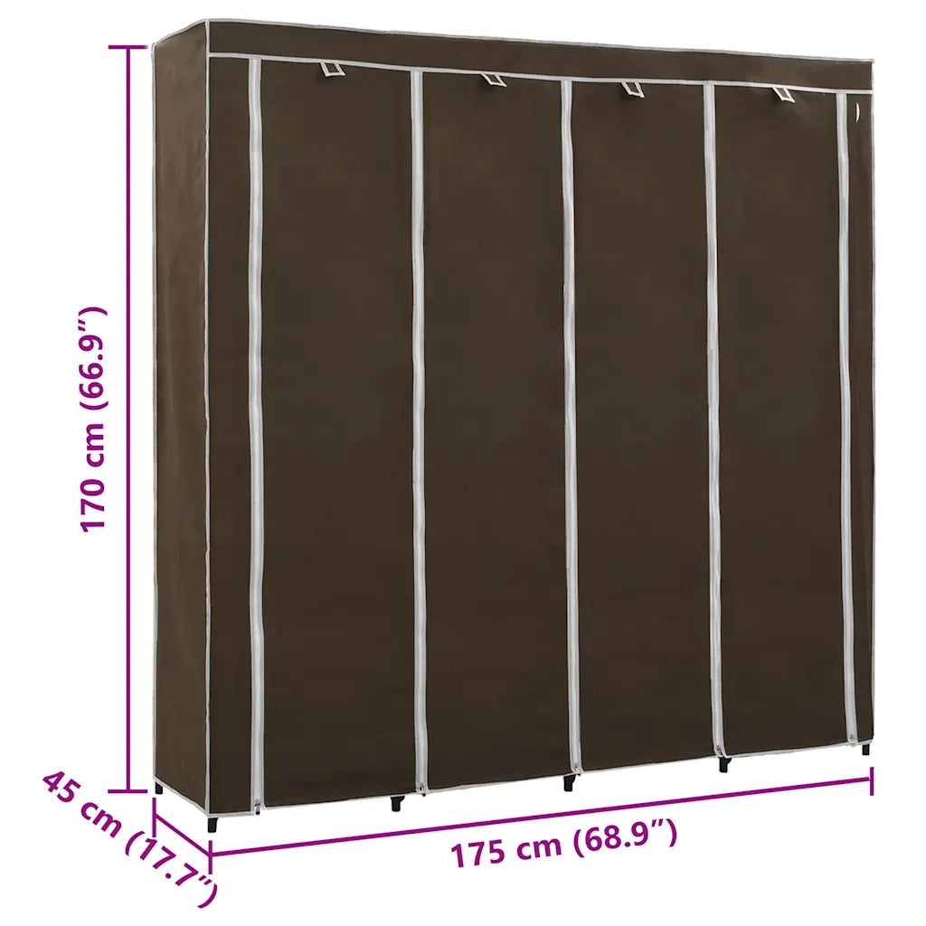 Guardaroba con 4 Scomparti Marrone 175x45x170 cm cod mxl 66123