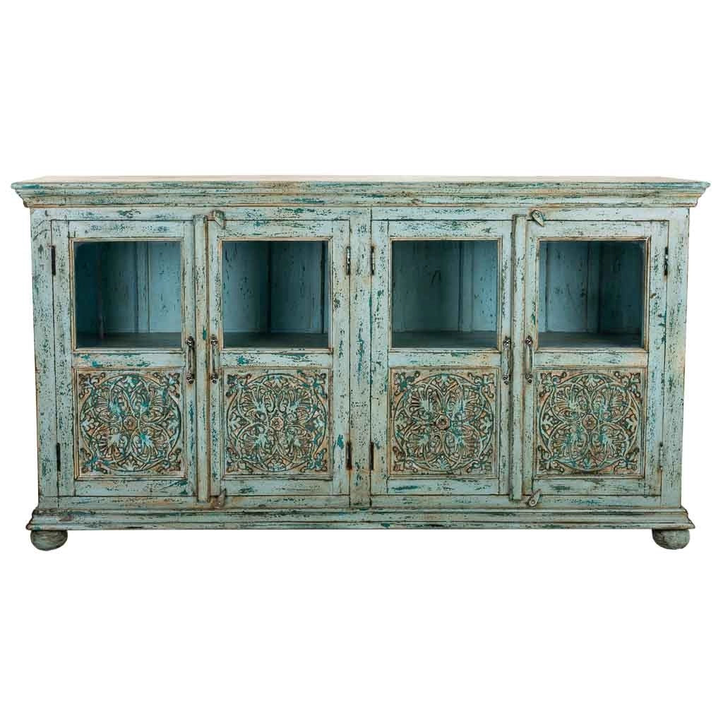 Credenza in legno blu 170x40x90