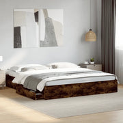 Giroletto con Cassetti Rovere Fumo 200x200 cm Legno Multistrato 3280633
