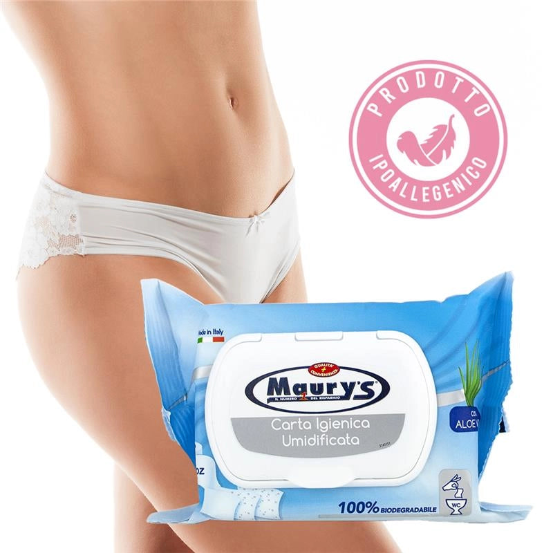 MAURY'S SALVIETTE DETERGENTI CARTA IGIENICA UMIDIFICATA 25PZ ALOE VERA 100% BIODEGRADABILE