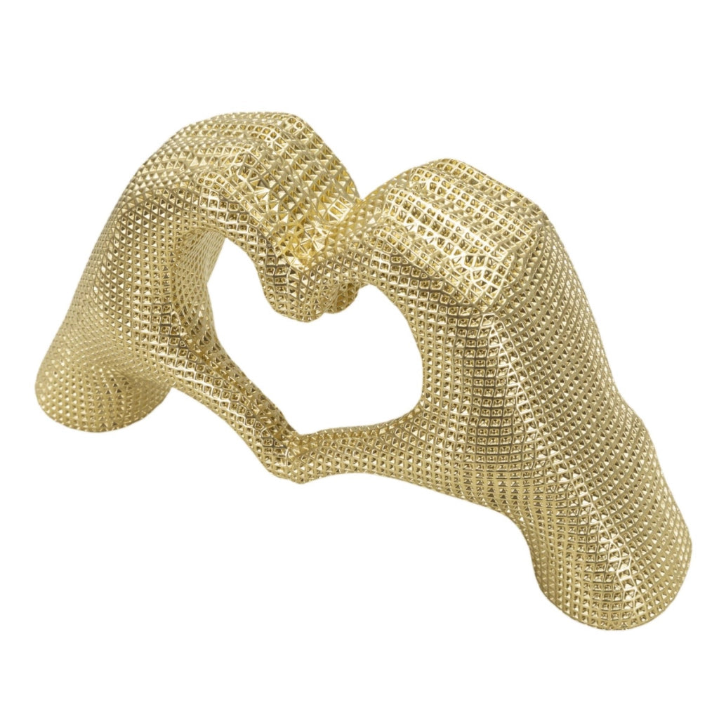 Scultura Lover in resina oro: coppia di amanti