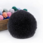 5 pezzi di pompon di pelliccia artificiale in coniglio, 12 cm, per decorazione di cappelli, tashanger e accessori.
