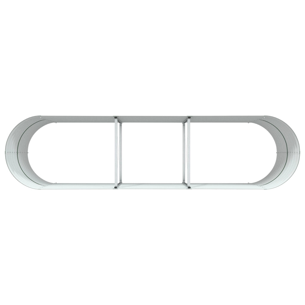 Letto da Giardino Rialzato Verde 320x80x81 cm in Acciaio Galvanizzato di