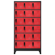 Armadietto con Serratura Antracite e Rosso 90x40x180cm Acciaio 339833
