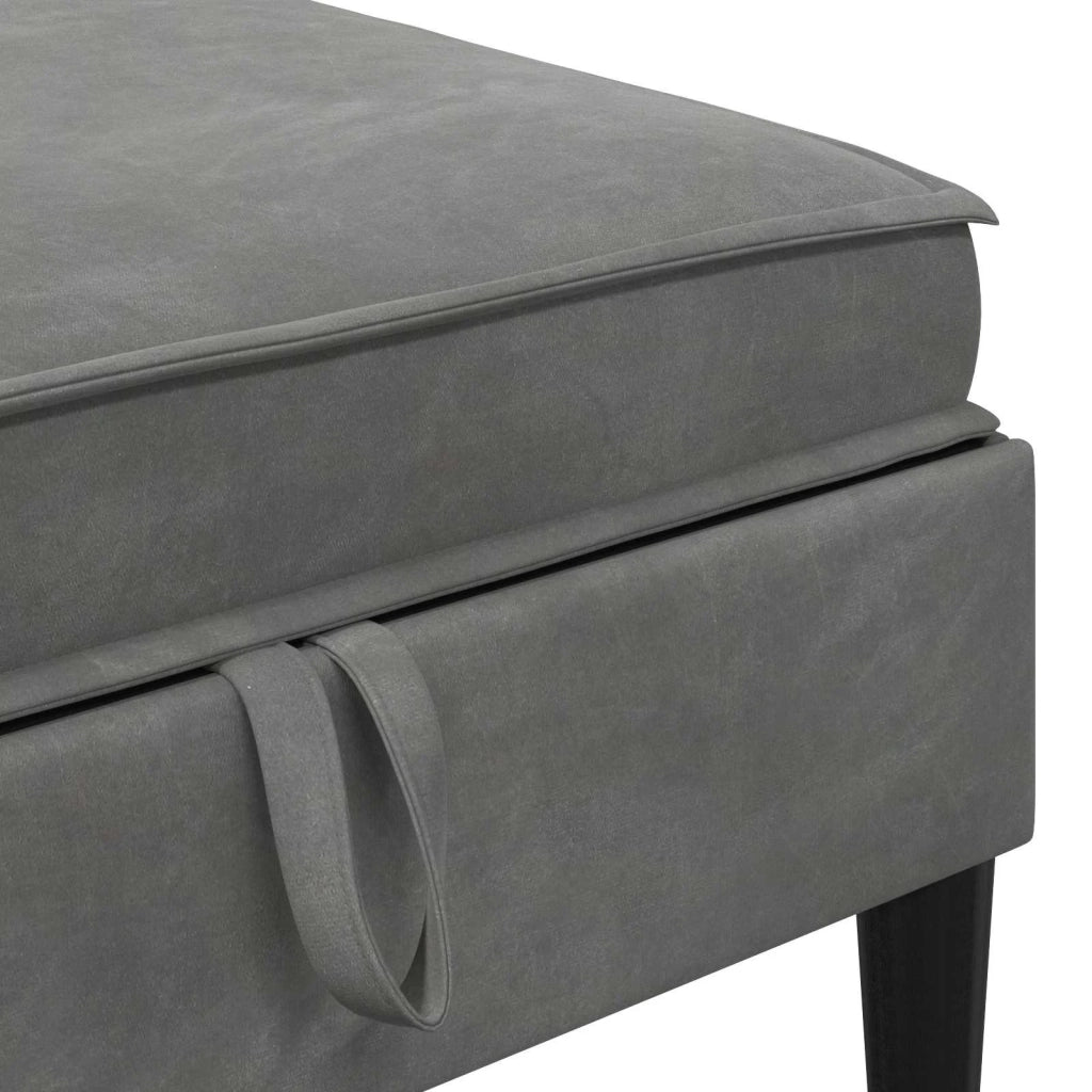 Pouf con Storage Grigio Scuro Velluto 42027134