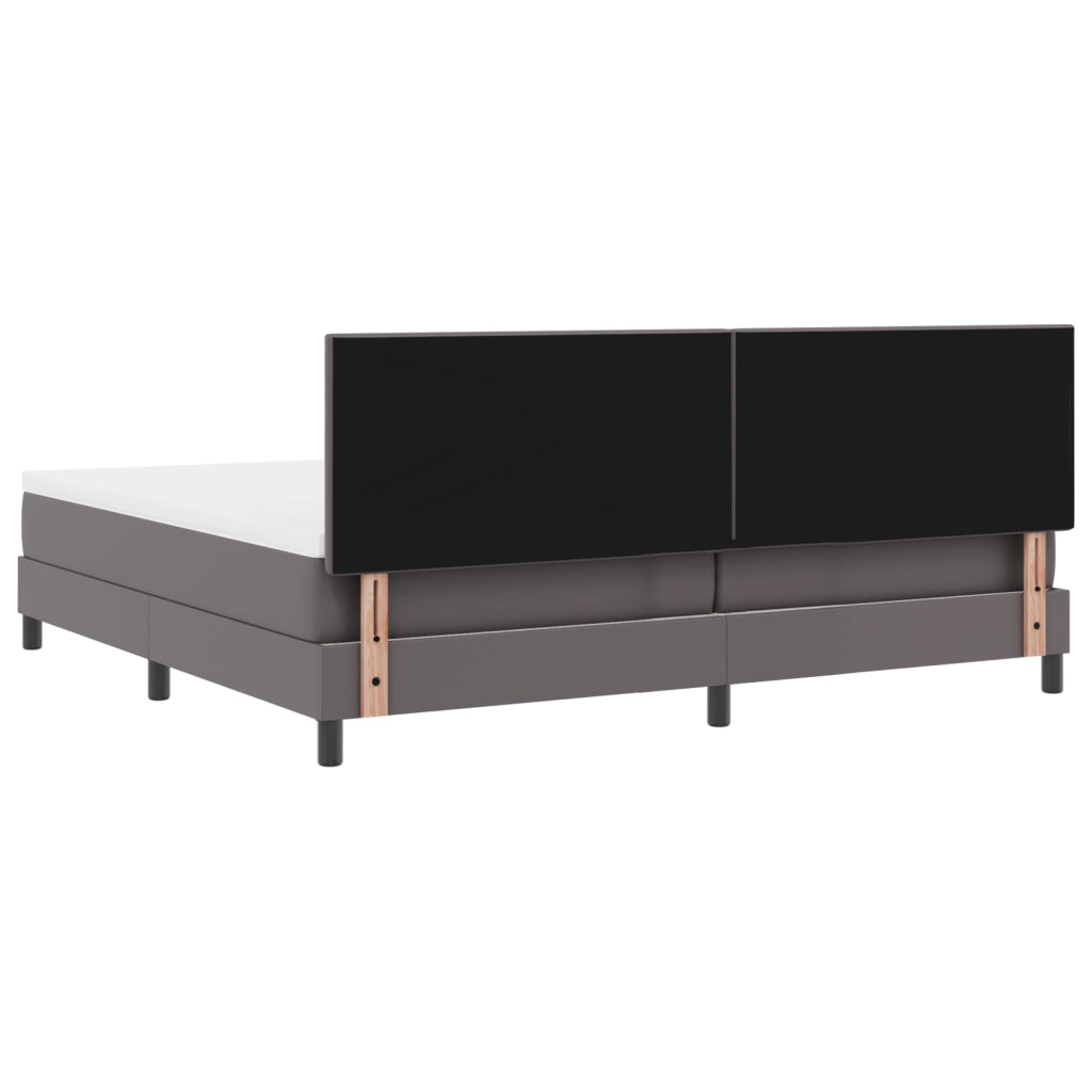 Letto a molle  con materasso Grigio 200x200 cm Similpelle
