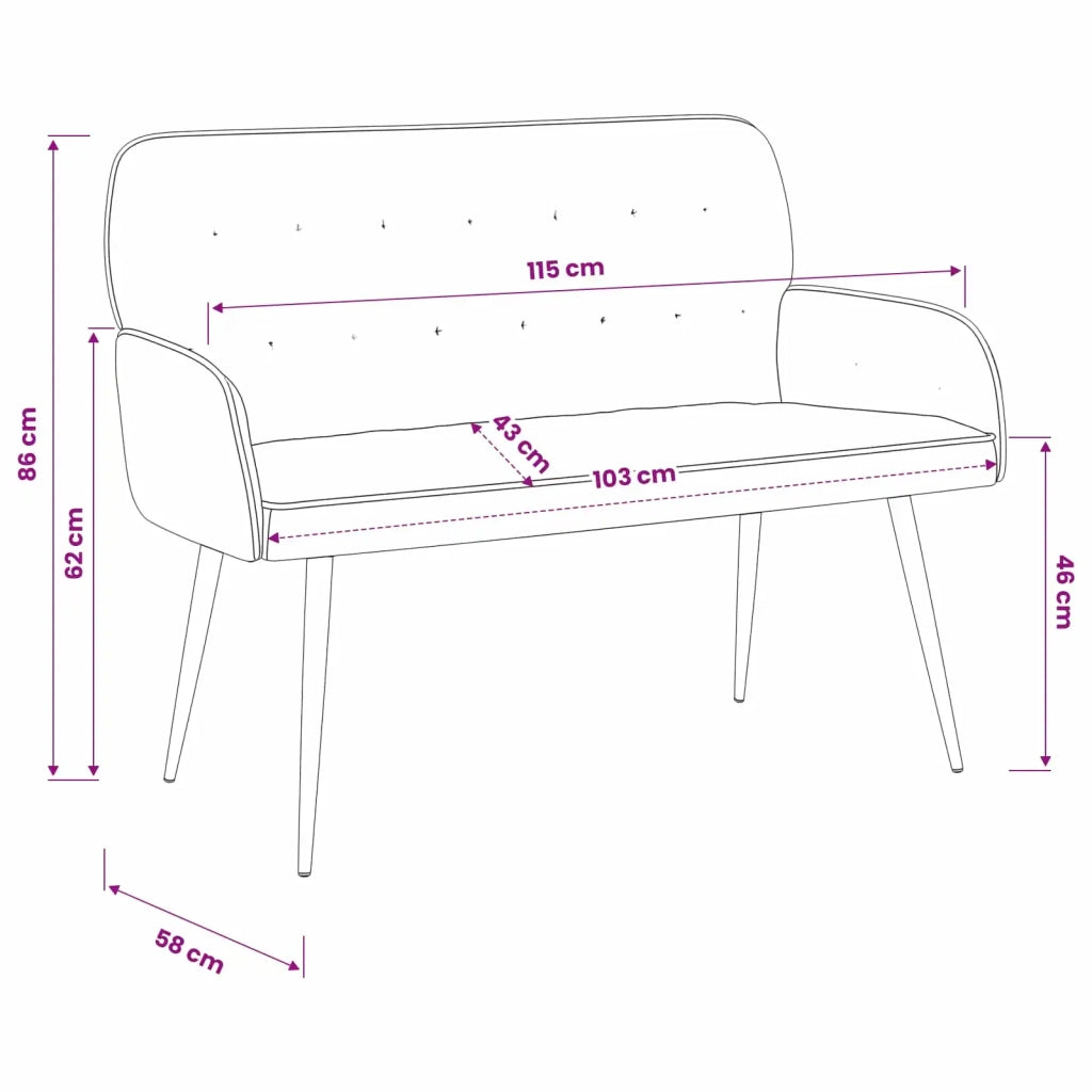 Divano a 2 posti con gambe in metallo 2 posto Verde chiaro 42051020