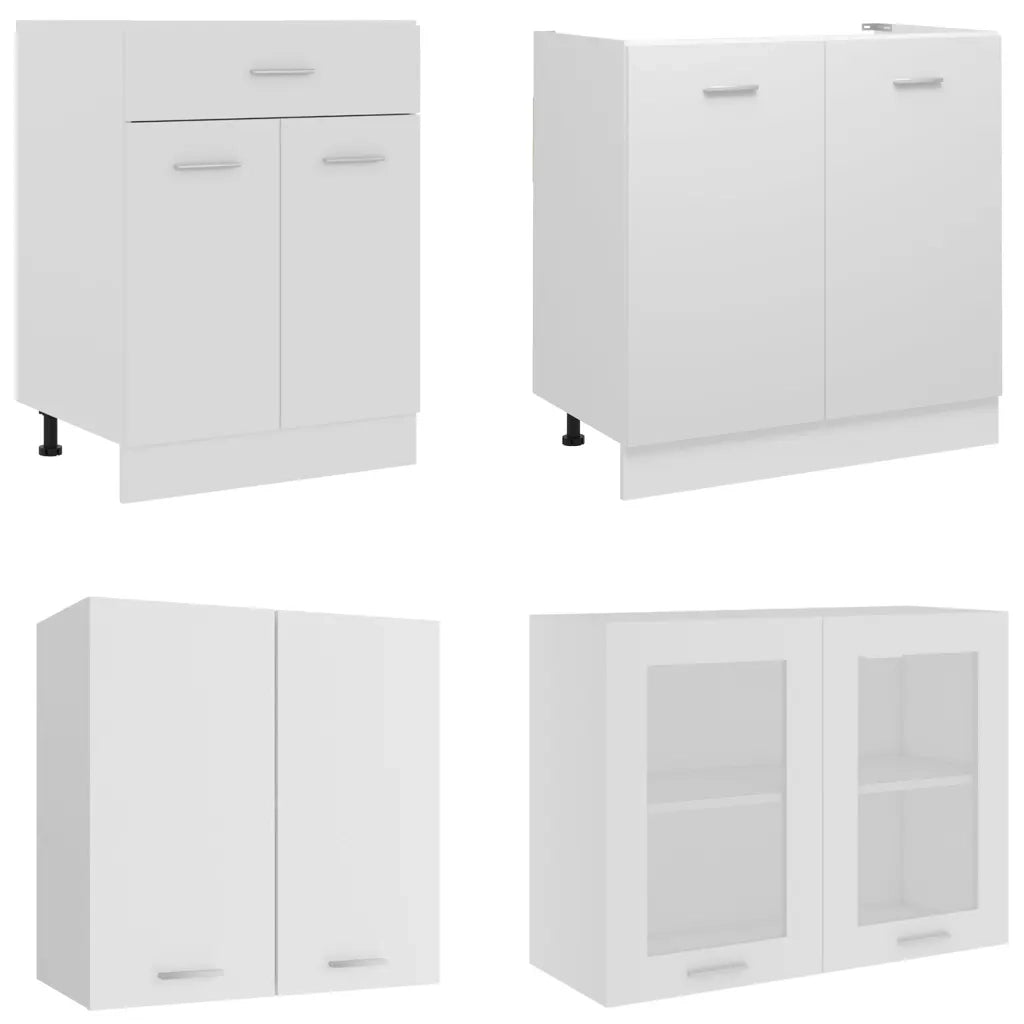Set Armadi da Cucina 4 pz Lyon Bianco in Truciolato 3067655