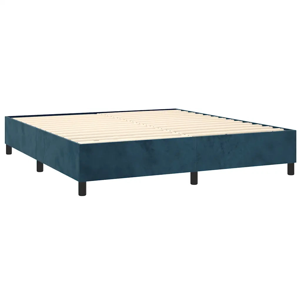 Letto a Molle con Materasso e LED Blu Scuro 180x200 cm 3139581