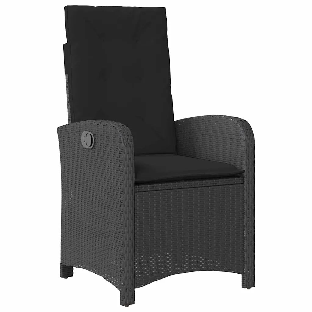 Set da Pranzo per Giardino con cuscino 9 pcs Nero polyrattan 3380266