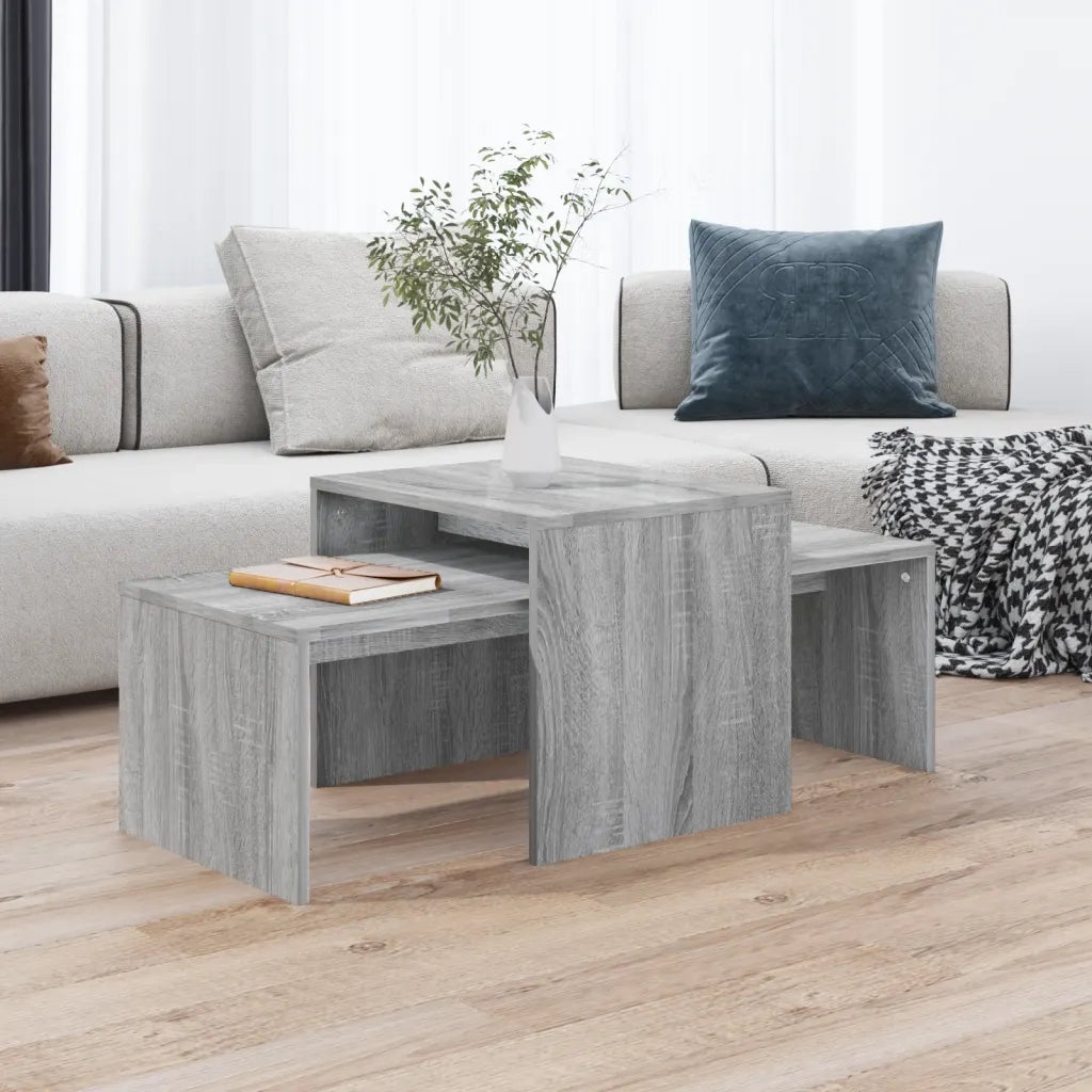 Set di Tavolini da salotto | Tavolino da caff¨¨ | Tavolino da Soggiorno Grigio Sonoma 100x48x40 cm Legno Multistrato