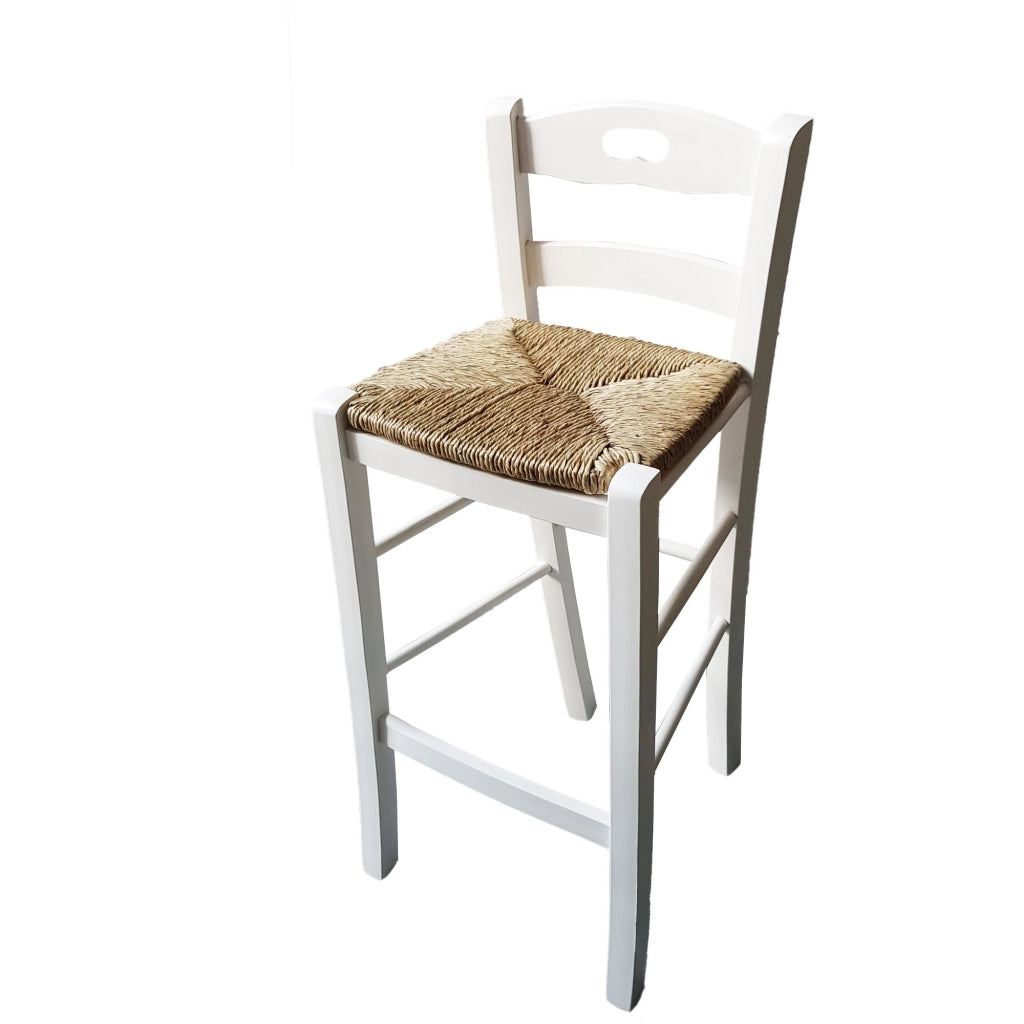Sgabello snack seduta paglia h67 bianco