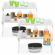 Set 4 Scaffali Portaspezie Akitaink Impilabili Bianchi