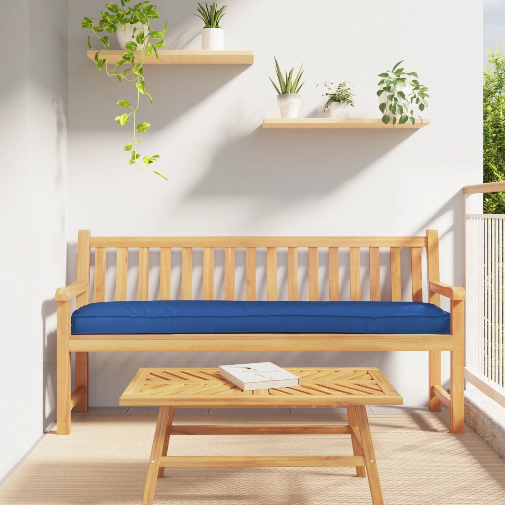 Cuscino per panchina Blu Reale 200x40x8 cm in Tessuto Oxford