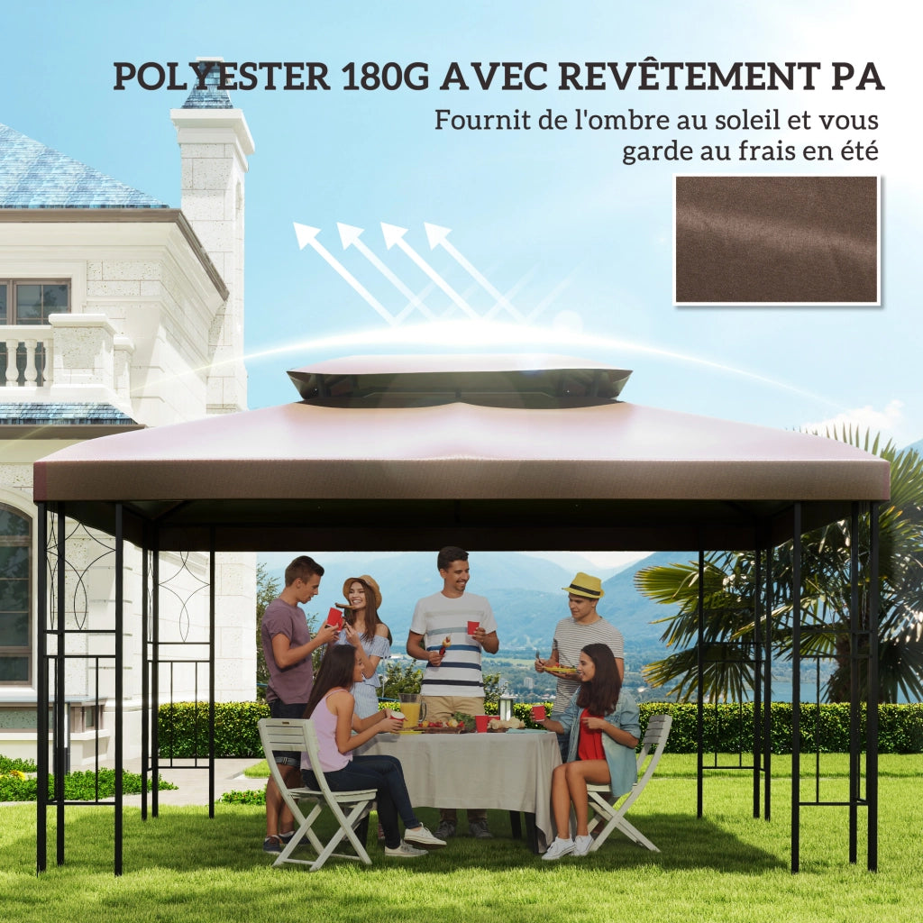 Telo Copertura per Gazebo ¨C zephmum ¨C Marrone 3x4 m
