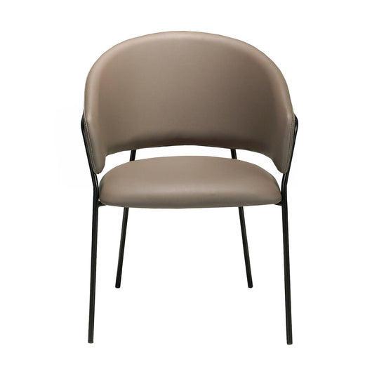 Sedia in ecopelle visone scuro