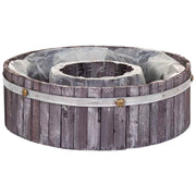 Cestino tondo in legno grigio 36x36x11h