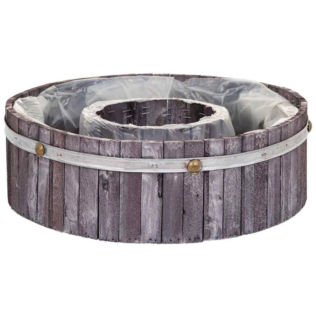 Cestino tondo in legno grigio 36x36x11h