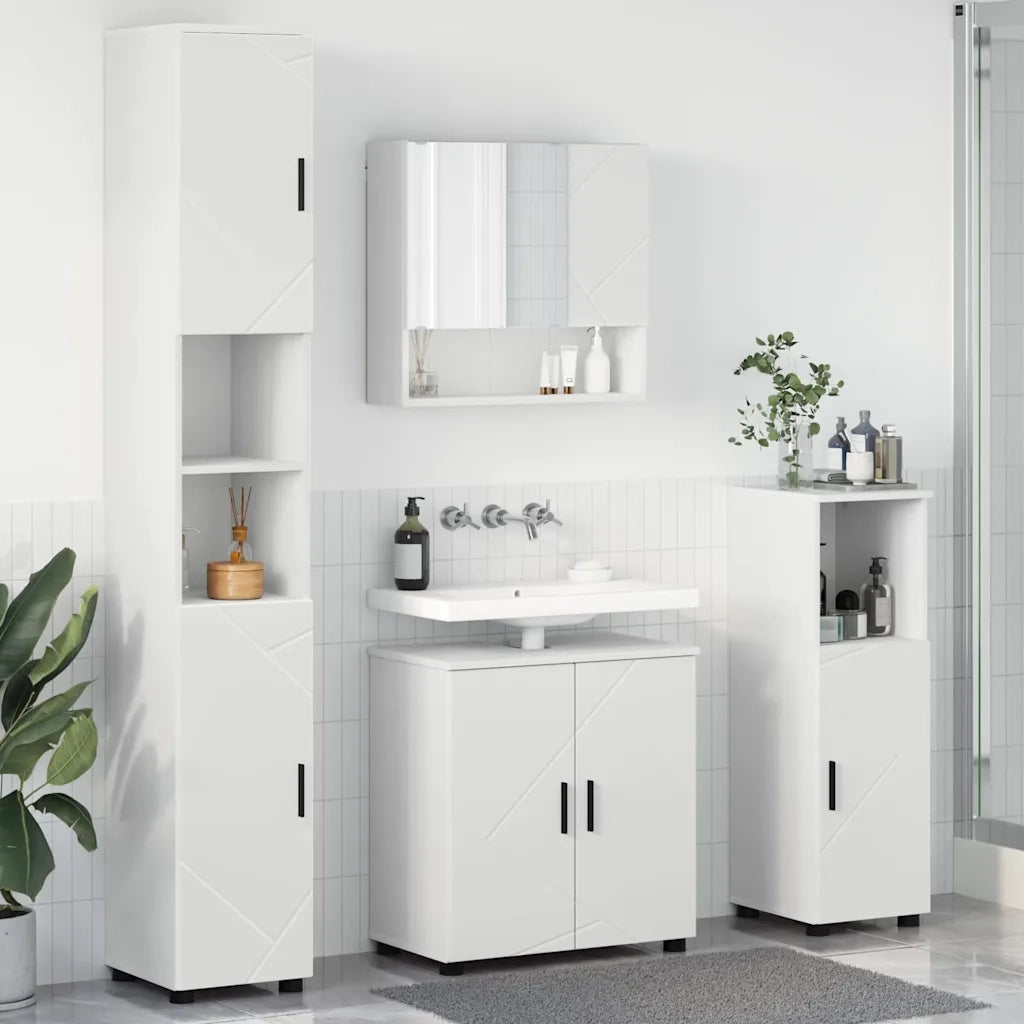 Set di mobili per il bagno Montaggio a parete 4 pcs Bianco