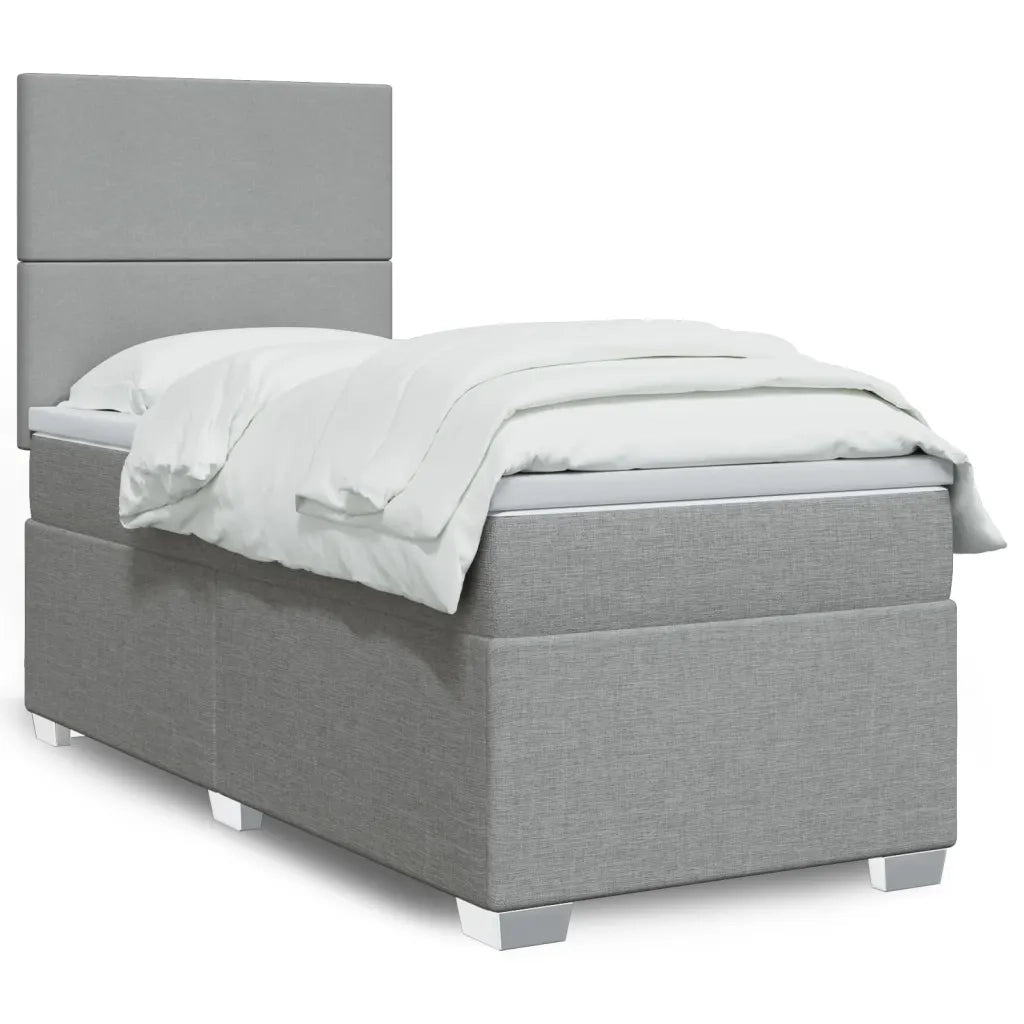 Giroletto a Molle con Materasso Grigio Chiaro 80x200 cm Tessuto 3290308