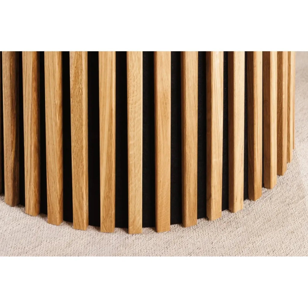 Tavolo rotondo allungabile KANOVA 120 a 160 a 200 cm in finitura rovere chiaro