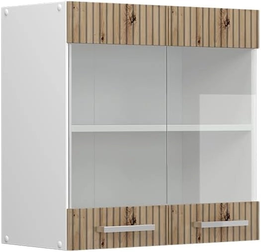 Frontale cucina R-Line, Rovere artigianale, 59.2 x 59 cm frontale del mobile per pensile con vetro, adatto per armadi da cucina R-Line per un montaggio semplice