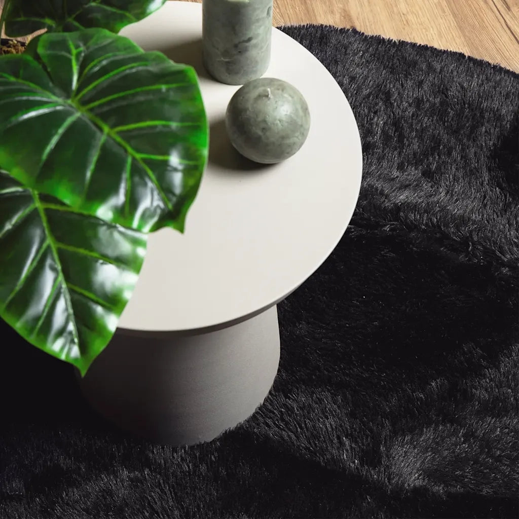 Tappeto Shaggy a Pelo Lungo NAVARRA Nero 160x160 cm poliestere