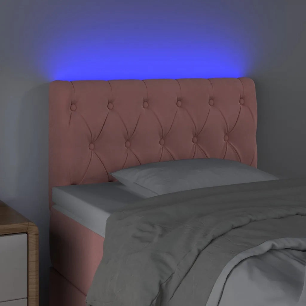 Testiera | Testata a LED Rosa 80x7x78/88 cm in Velluto