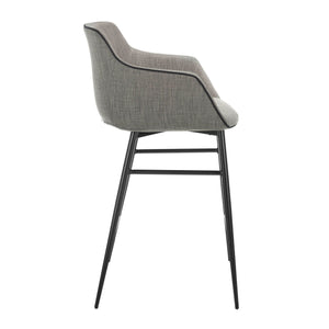 Sgabello in tessuto grigio