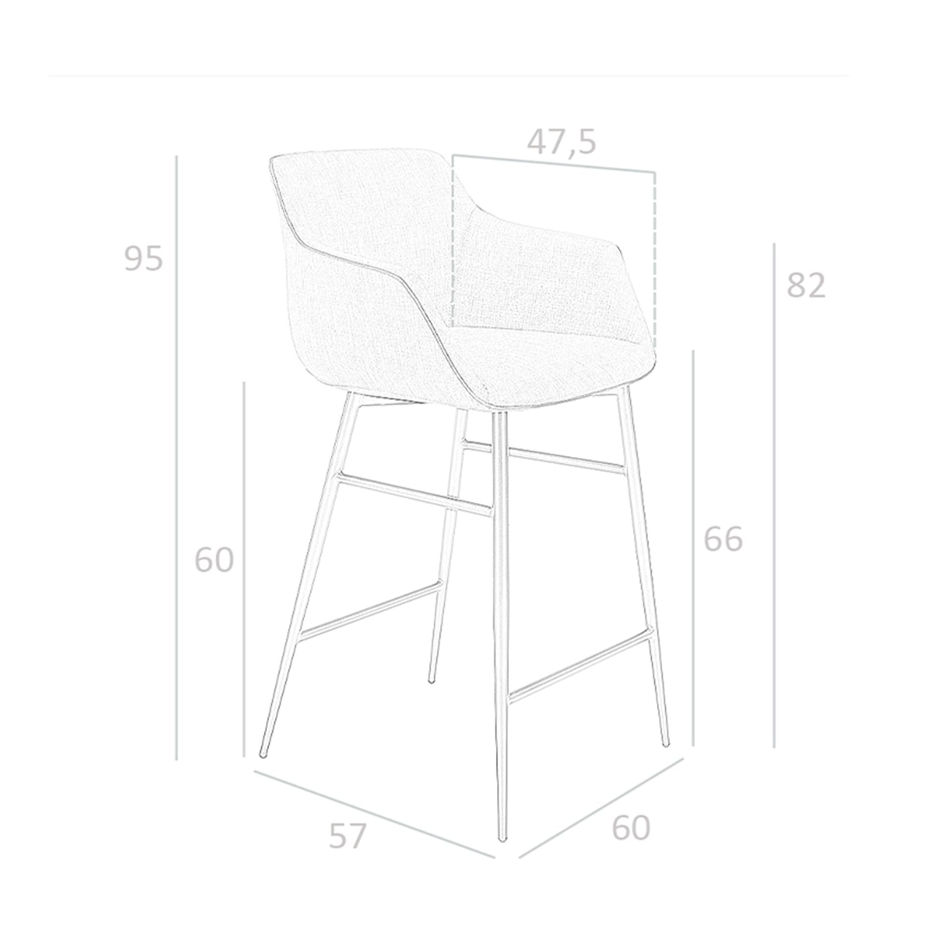 Sgabello in tessuto grigio