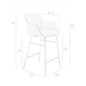 Sgabello in tessuto grigio