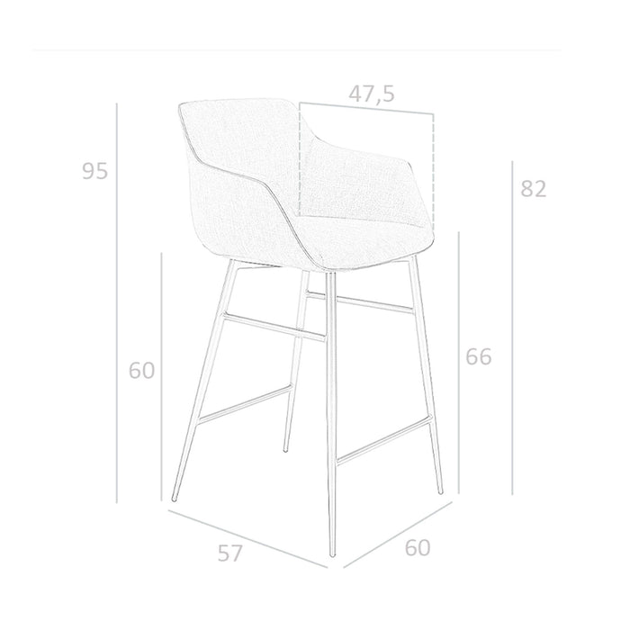 Sgabello in tessuto grigio