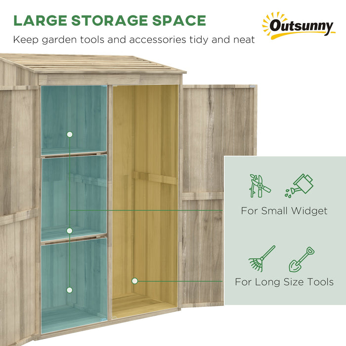 Casetta Box da Giardino 120x57x183 cm in Legno Naturale
