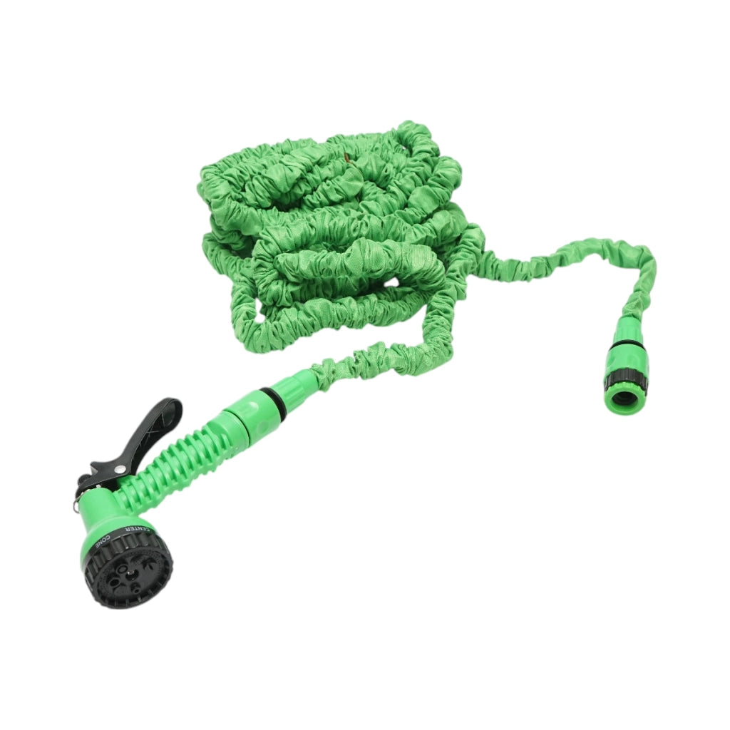 Tubo da giardino estensibile TPE 5-15 m con pistola regolabile a 7 modalità, adattatore 3/4 e raccordo rapido 1/2