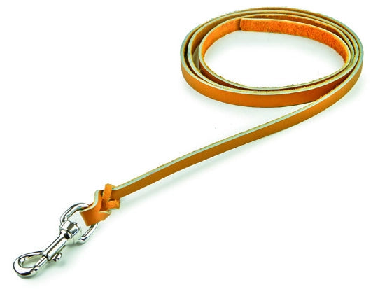 Utilia Pet GUINZAGLIO IN CUOIO DI BUFALO cm. 200x1,3 col. Arancione