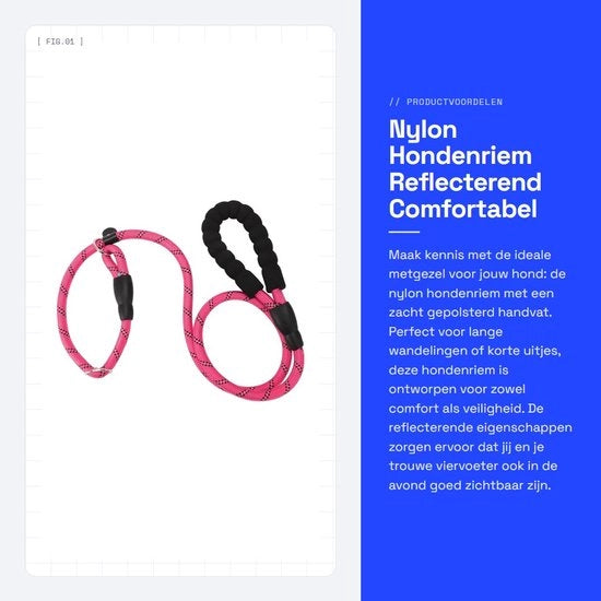 Cinturone per Cani Riflettente - Nylon - 130cm - Maniglia in Schiuma - Duraturo - Sicurezza e Comfort - Cinturone per Cani