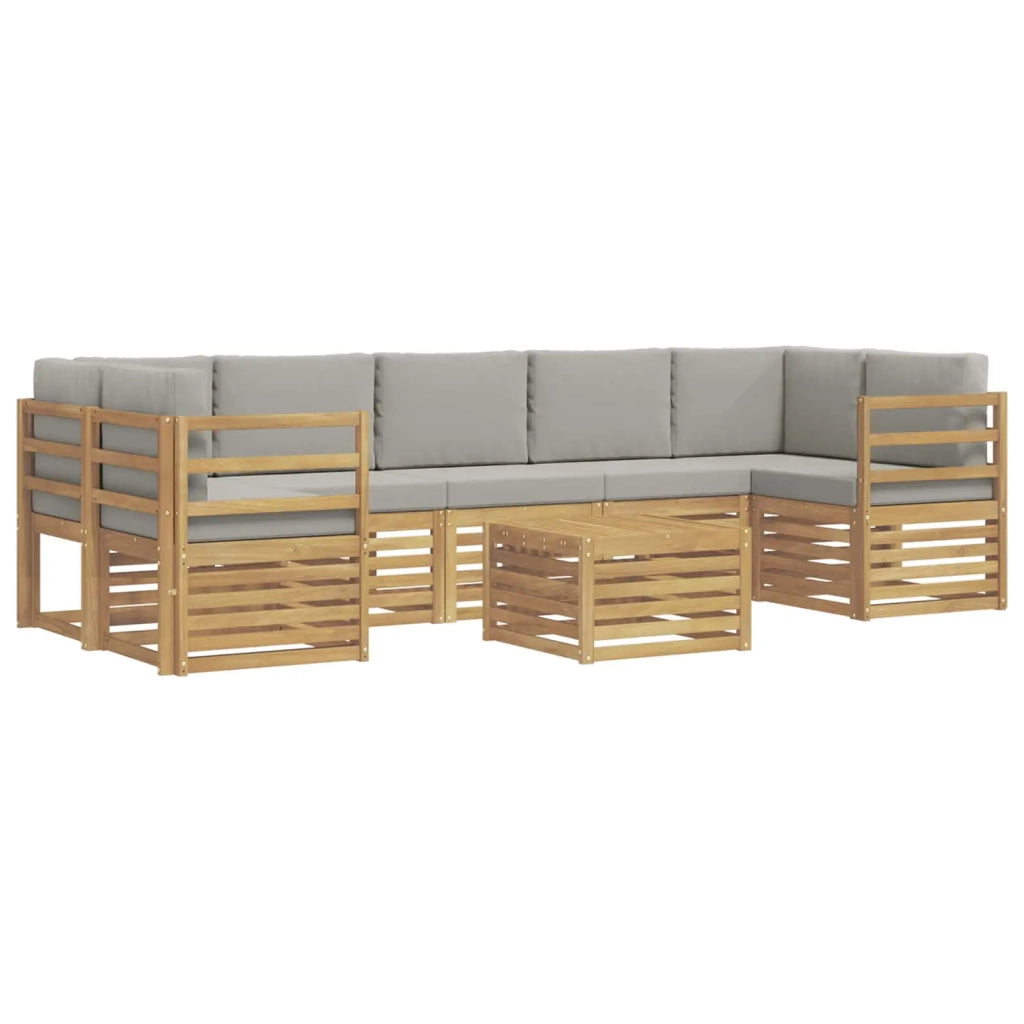 Set di divani da esterno 8 pcs Bianco e Grigio Chiaro 3391536