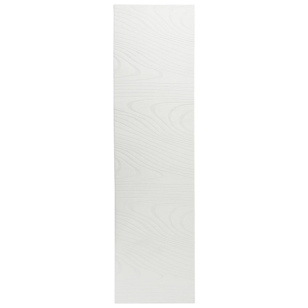 Tappeto da corridoio in pelliccia sintetica di coniglio bianco sporco in poliestere, 80 x 300 cm, morbido, a pelo lungo, motivo geometrico