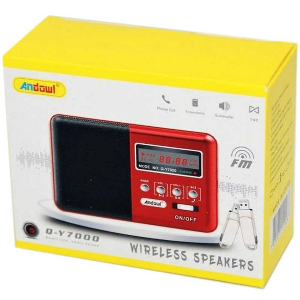 Trade Shop - Speaker Wireless Bluetooth Ricaricabile Altoparlante Radio Fm Portatile Q-y7000 -